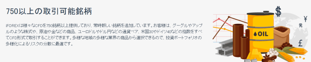 iFOREXの取引可能銘柄